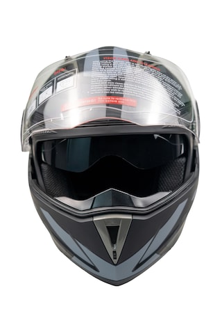 Helmets JK20 - 902 Çene Açılır Güneş Vizörlü Motosiklet Kaskı Gri Mavi