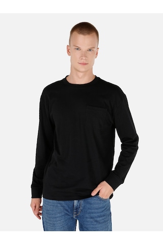 Colin's Colins Regular Fit Bisiklet Yaka Basic Siyah Erkek Uzun Kol Tişört Cl1065666 Siyah