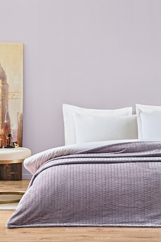 Puffy Trinity Wellsoft Tek Kişilik Kül Moru Battaniye