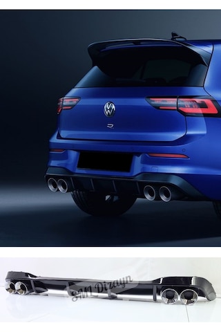 Volkswagen Golf 8 2021+ Egzoz R Difüzör-difizör Plastik