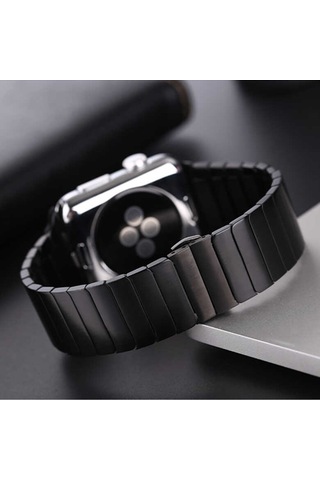 Ekılıf - Apple Uyumlu  Watch 42mm - Kordon Seramik Kordon Krd-16 - Beyaz