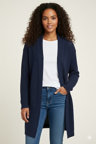 Youknitwear You Stayles %100 Pamuk Kadın Triko Hırka Lacivert