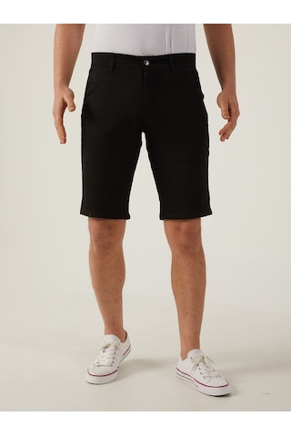 Siyah Renk Chino Erkek Şort Siyah