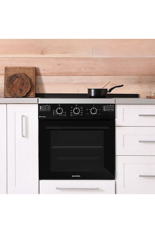 Kumtel B66-SF2 MT Italian Design 52 L Cam Ankastre Fırın Siyah