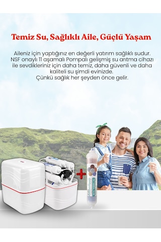 Nsf Teknolojili 11 Aşamalı Pompalı Profesyonel Su Arıtma Cihazı- Beyaz Su Arıtma Cihazı 11 Aşamalı Pompalı Profesyonel Su Arıtma Cihazı- Beyaz