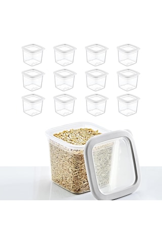 Smartware 6'lı Set Skali Kare Saklama Kabı Beyaz 740 Ml Sku: Smg8690010243454 Açık