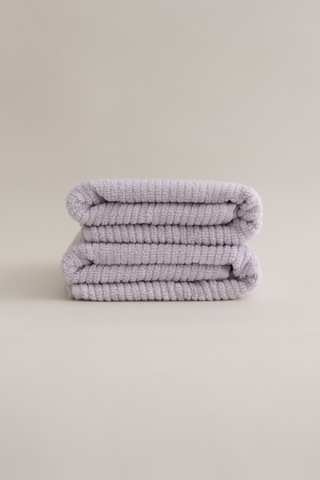 Ivory Lila Fitilli Mikro Fiber %100 Pamuk 2li El Yüz Havlusu Seti Lila