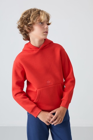 Tommylife Tommy Life Fiesta Pamuklu Kalın İçi Tüylü Yumuşak Dokulu Standart Fit Baskılı Erkek Çocuk Sweatshirt - 11215 Kırmızı