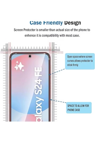 Samsung Uyumlu Galaxy S24 Fe Seramik Erkan Koruyucu Kırılmaz Cam Esnek