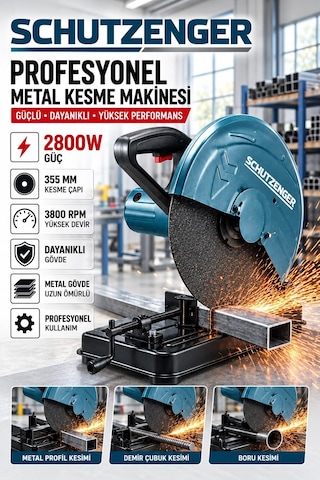 2800w Profesyonel Profıl Kesme Makinesi 355mm 45 Açılı Metal Demir Prafil Kesme