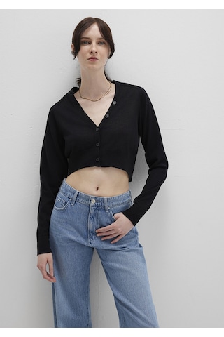 Mavi - Siyah Crop Hırka 1710690-900 Siyah