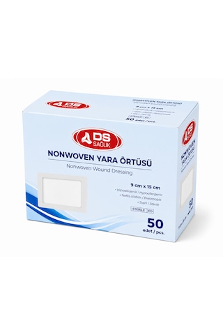 Ds Sağlık Nonwoven Yara Örtüsü 9cm 15cm 50'li