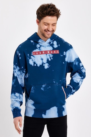 Jahr Marc Oversize Mavi Batik Yıkamalı Sweatshirt Mavi
