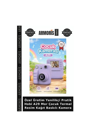 Özel Üretim Yenilikçi Pratik Hobi A29 Mor Çocuk Termal Resim Kağıt Baskılı Kamera