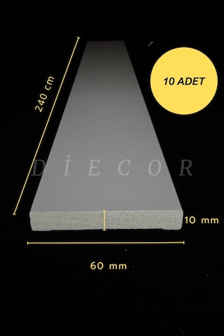 Diecor Dekoratif Boyanabilir 10 Adet 6 Cm Polistren Duvar Çıtası Beyaz 6 Cm Model:xa189