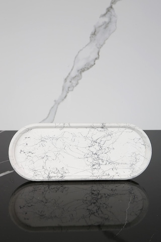 Dekoratif Oval Sunum Tepsisi Tabağı Sunumluk 9x23 Cm