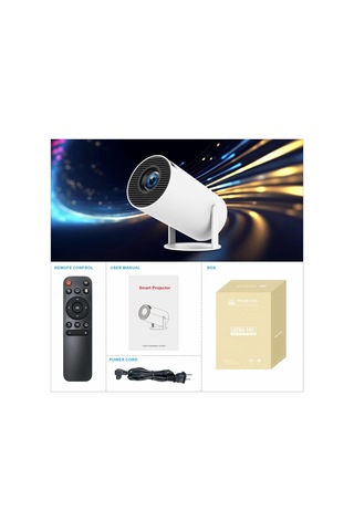Rose Projektör, Wifi 6 Ve Bt 5.0 Özellikli Taşınabilir Projektör, 40"-130" Ekran