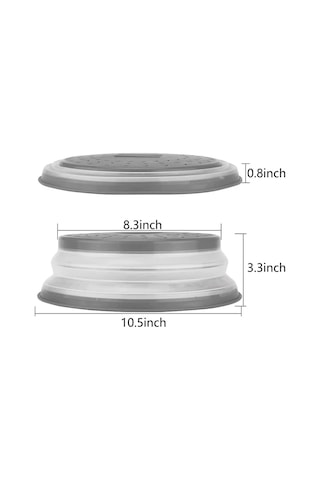 Neevoyu 2 Adet Mikrodalga Fırın Koruması: Vantilli, Katlanabilir, Eldivenli Kolu, Yıkama Makinesine Uygun, Bpa'sız Silikon-plastik Gıda Koruyucu Gri