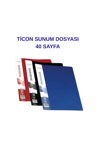 40 Lı Sunum Dosyası Şeffaf Poşet Dosya Okul, Ofis Ve Arşiv Kullanımı Mavi Mavi