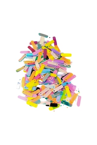 Pastel Renkler 15 X 5 Mm Dantel Oya Yazma Halhal Abiye Lazer Kesim Pul 200 Adet / 8 Gram