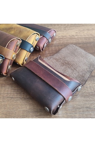 Sumerian Leather Craft Deri Cüzdan Kadın Kahverengi