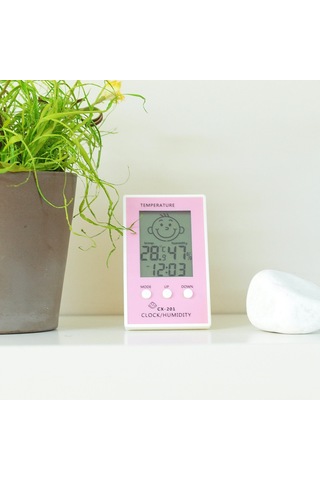 Çocuklar için İç Mekan Termometre ve Nem Ölçer Saatli Thr103