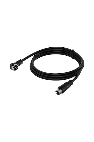 Tek Kavisli Mini Dın 9 Pin Tv Ses Adaptörü Kablosu, Uzunluk: 3m Siyah