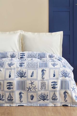 Karaca Home Lauren %100 Pamuk Çift Kişilik Tek Pike İndigo 200.22.14.0483