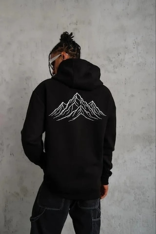 Vexor Erkek Nihilist Penguen Özel Tasarım Oversize Kapüşonlu Sweatshirt - Siyah