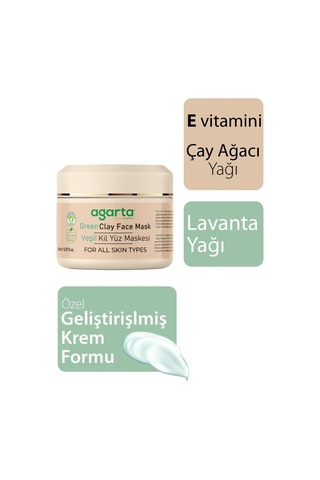 Agarta Doğal Yeşil Kil Yüz Maskesi 150ml