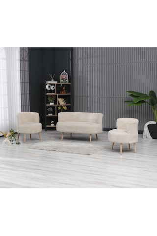 Harmony Puffy Çay Seti Koltuk Takımı Cafe, Ofis, Balkon, Yazlık, Teras, Bahçe Çok Renkli