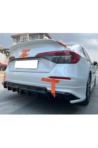 Honda Civic Fe1 2022 2023 Yeni Model Arka Ek Mat Siyah Plastik
