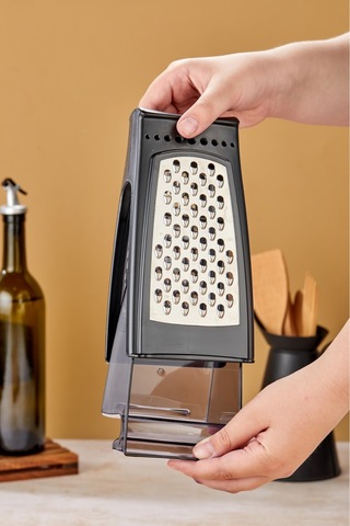 Cooker Lüx Model Hazneli Paslanmaz Çelik Rende Ckr3379-siyah Beyaz