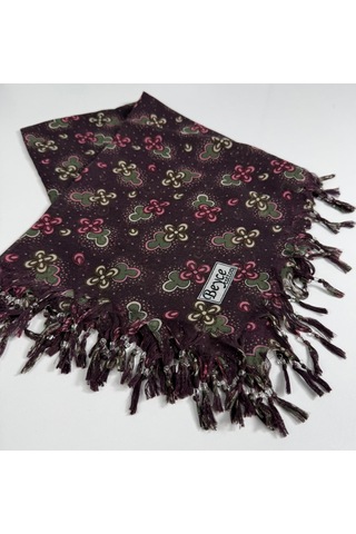 Beyce Cotton Sökme Boncuklu Desenli Tülbent 06440 Mor
