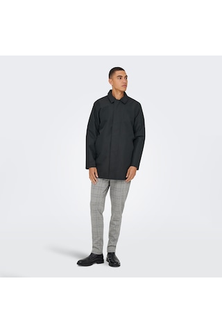 Only&sons Hall Coat Erkek Siyah Klasik Yaka Kaban Siyah