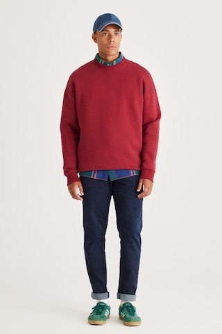 AC&Co / Altınyıldız Classics Erkek Bordo Oversize Fit Bol Kesim Pamuklu İçi Polarlı Bisiklet Yaka Sweatshirt Bordo
