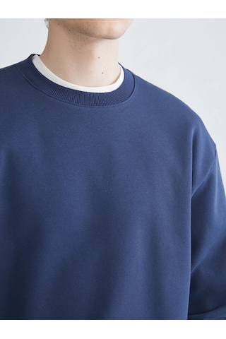 LC Waikiki Xsıde İndigo Bisiklet Yaka Erkek Sweatshirt Indigo