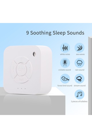 Shineyee Bebekler Ve Yetişkinler İçin 9 Rahatlatıcı Uyku Sesi İle Taşınabilir Şarjlı Uyku Makinesi Beyaz