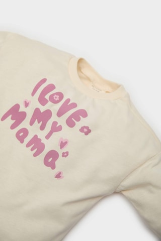 DeFacto Kız Bebek Yenidoğan Bisiklet Yaka Baskılı Penye 2'li Uzun Kollu Tişört E6362A525SPER233 Ekru