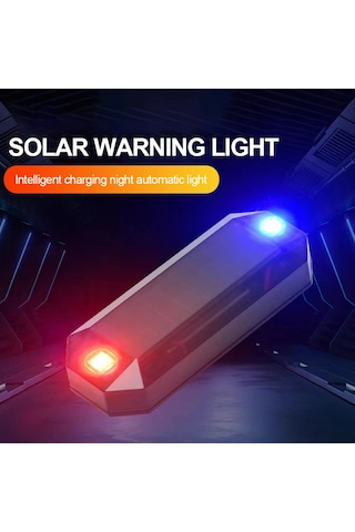 2pcs Mini Güneş Enerjisi Araba Uyarı Işığı Led El Feneri Araba Çok Renkli