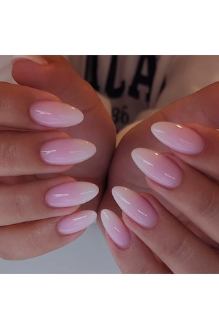 Pembe Ombre Badem Takma Tırnak Seti 24 Adet
