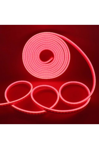 Sunlight Neon 12V Hortum Şerit Led 10 Metre Kırmızı Işık