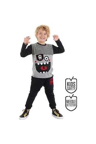 Denokids Çizgili Korsan Erkek Çocuk T-shirt Pantolon Takım