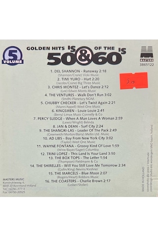 Plak Değildir Cd Dir Cd Golden Hits Of The 50's & 60's Volume 5