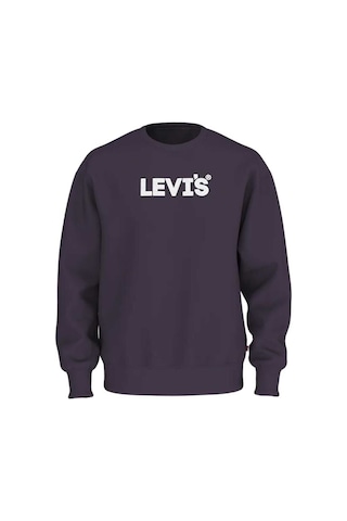 Levi's Erkek Minimalist Sweatshirt - Günlük Kullanım İçin Mükemmel Mor