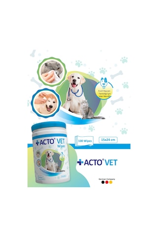 Acto Vet Wipes Evcil Hayvanlar İçin Temizleme Mendili 100'lü