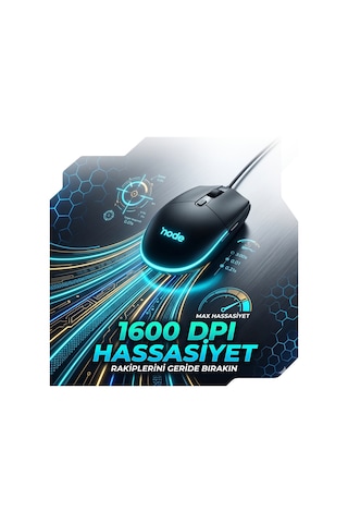 Rgb Gaming Kablolu Mouse 1600 Dpı, 3000 Hz, Örgü Kablolu Siyah Gaming Fare, Optik Lensli, Rgb Animasyonlu Diğer