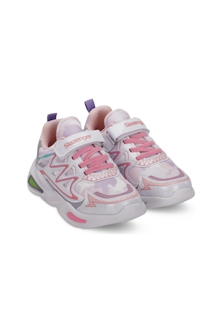 Slazenger KYRIE Çocuk Cırt Cırtlı Beyaz / Pembe Günlük Spor Ayakkabısı