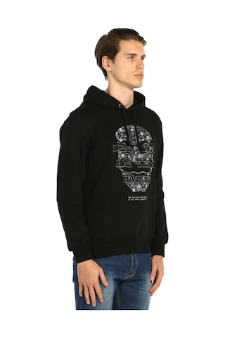 Bant Giyim - Mr Robot Siyah Kapşonlu Erkek Sweatshirt Hoodie