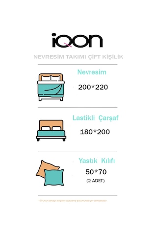 İqon Lastikli Çarşaflı Nevresim Takımı Çift Kişilik Sevimli Kediler Petrol Sevimli Kediler Petrol